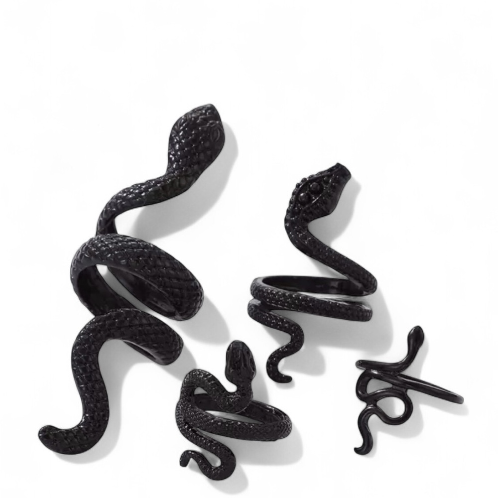Black Snake Ring Set